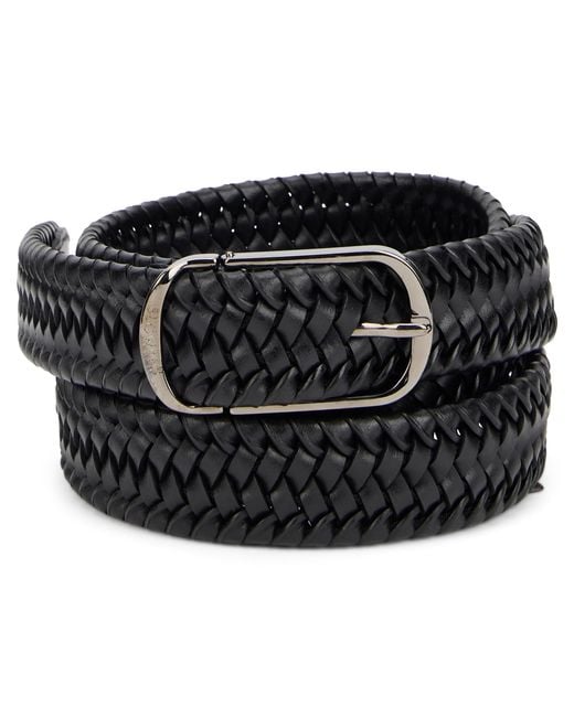 Slowear Black Woven Leather Belt for men