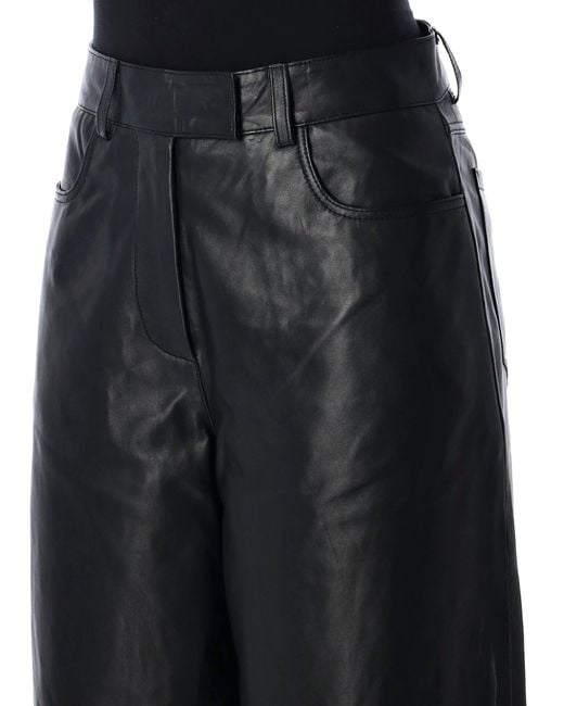 REMAIN Birger Christensen Black Cocoon Leather Pants
