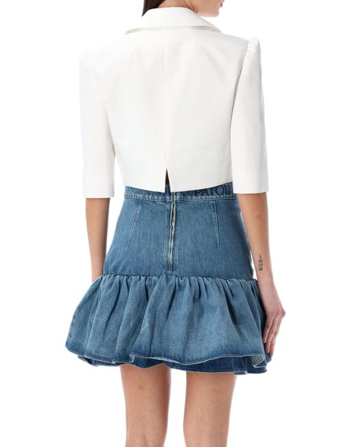 Patou Short Sleeves Cotton Jacket in Blue Lyst