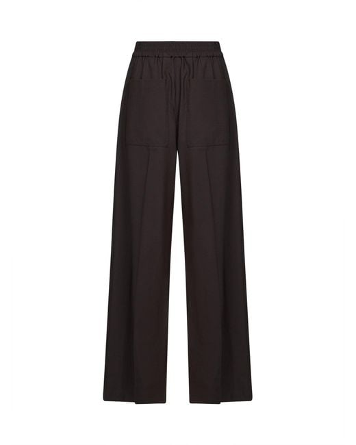 Brunello Cucinelli Black Coffee Tropical Luxury Wool Loose Track Trousers