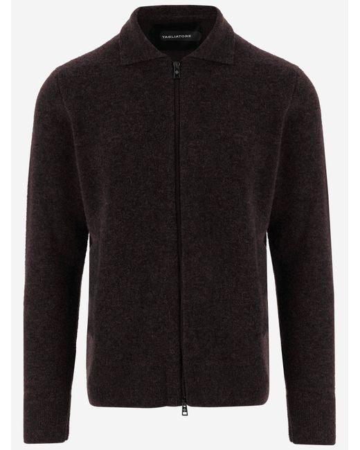Tagliatore Black Sweater Wool-Blend for men