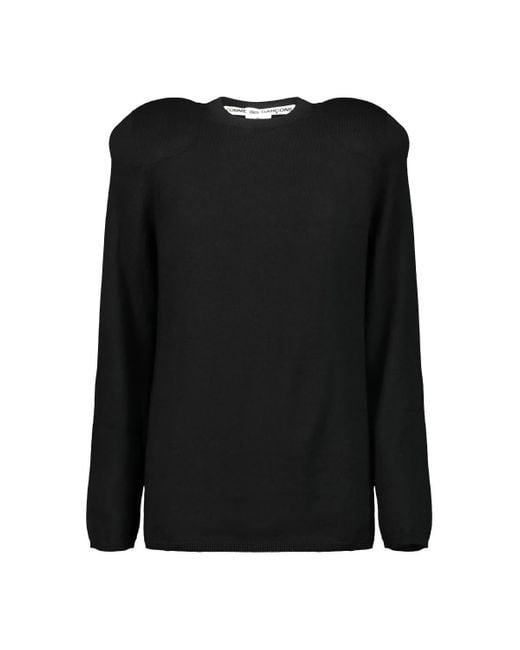 Comme des Garçons Black Sweater With Padded Shoulder Clothing
