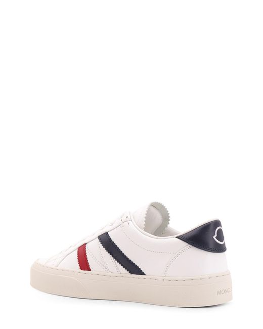 Moncler Pink Monaco2 Leather Sneakers With Logo Print