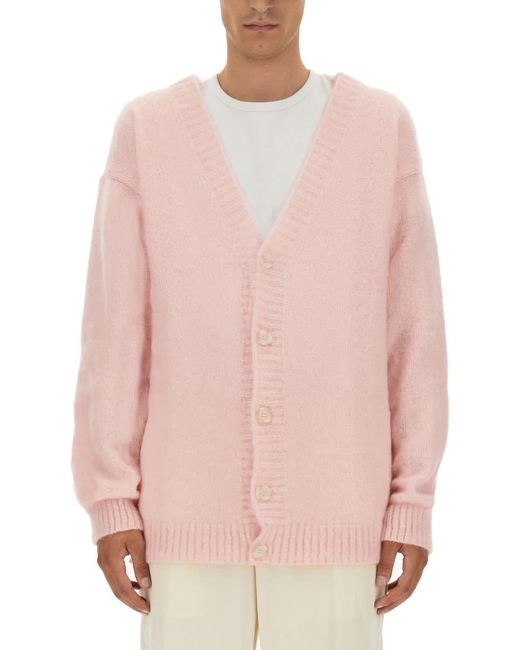 FAMILY FIRST Pink Mohair Cardigan for men