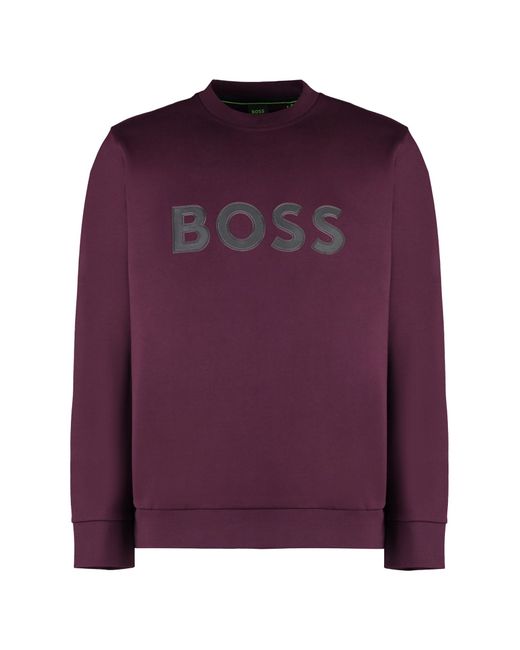 Boss Purple Logo Sweatshirt for men