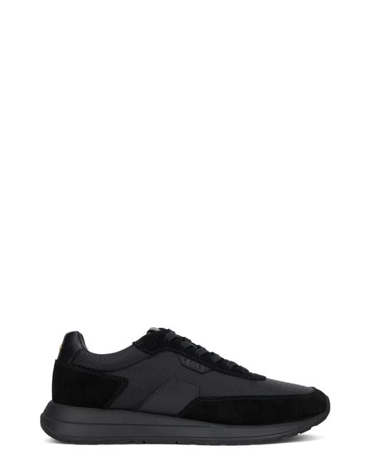 Boss Black Low-Top Leather And Fabric Sneakers Calfskin Trainers for men