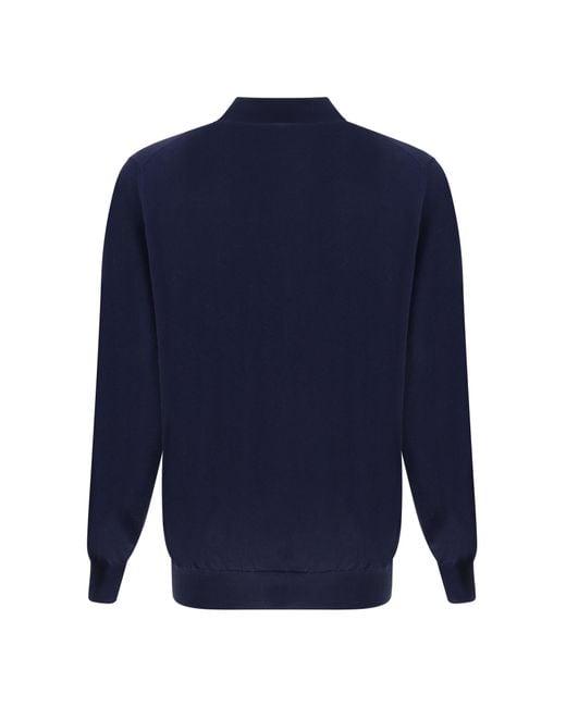Brunello Cucinelli Blue Long Sleeve Jersey for men