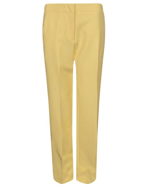 Blugirl Blumarine Yellow Slim Fit Plain Trousers