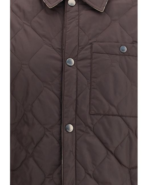 Burberry Brown Reversible Quilted Jacket for men