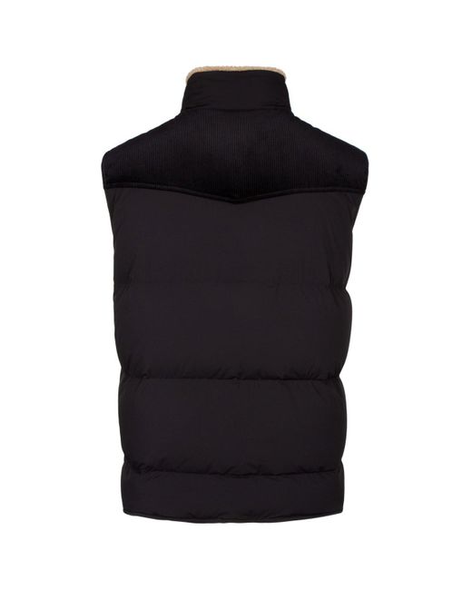 Brunello Cucinelli Black High-neck Padded Vest for men