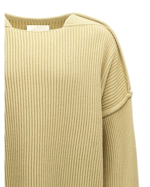 Jil Sander Natural Geometric Neckline Sweater for men
