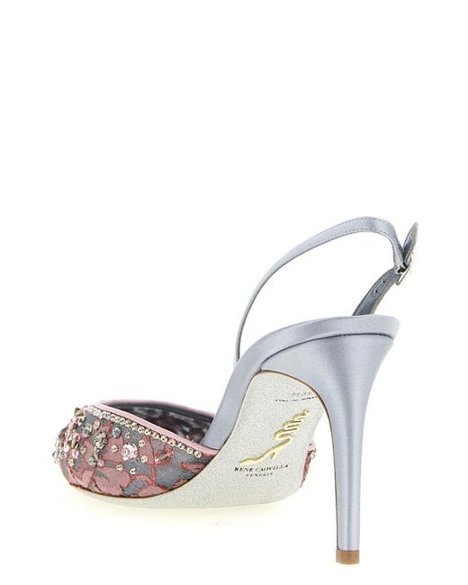 Rene Caovilla White Glass High Heel Pumps