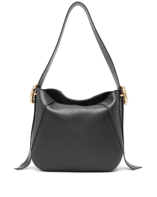Lanvin Black Leather Melodie Hobo Bag