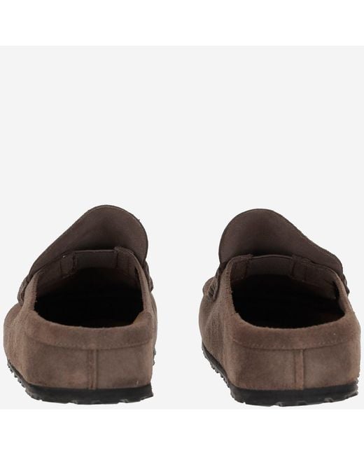 Birkenstock Brown Loafers Naples Wrapped Suede Leather