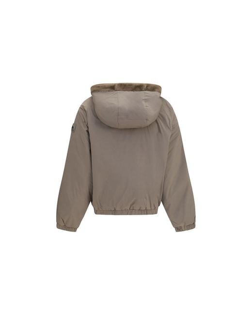 Moose Knuckles Gray Brown Faux Fur Sweatshirt