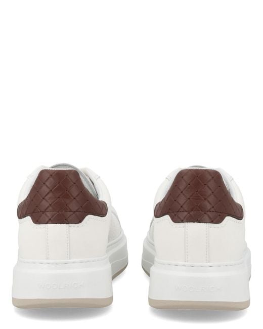 Woolrich White Sneakers Arrow Leather Trainers for men