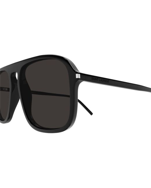 Saint Laurent Black Aviator Sunglasses for men