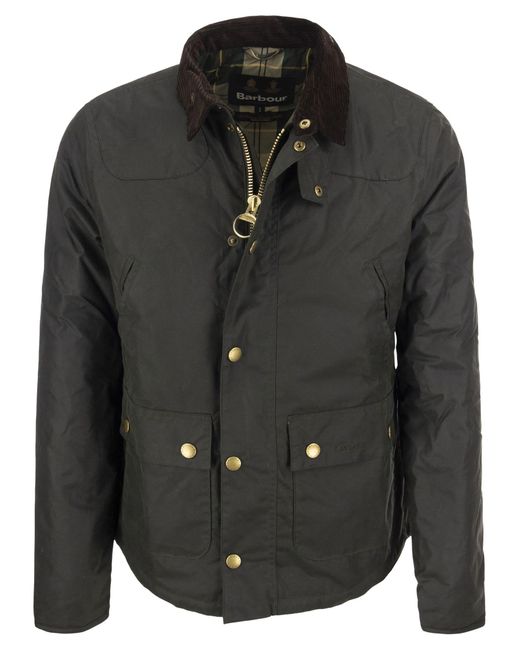 Barbour Reelin Waxed Cotton Jacket in Black for Men | Lyst