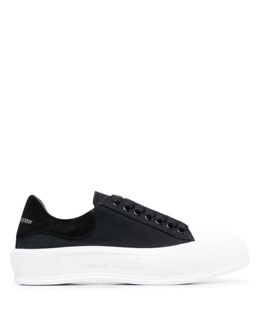 Alexander McQueen Man Black And White Lace-up Skate Shoes for men