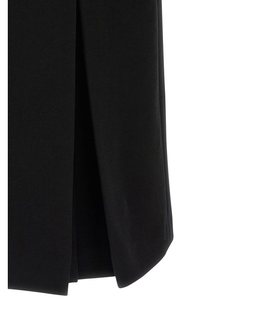 Ermanno Scervino Black Midi Dress With Crossover Front