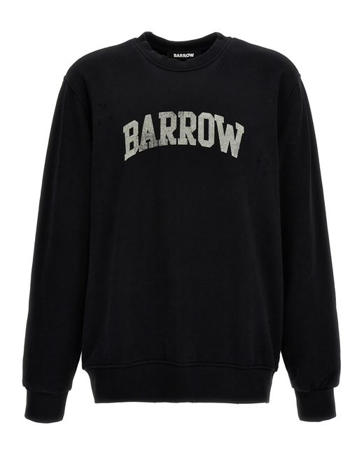 Barrow Black Logo Print Sweatshirt