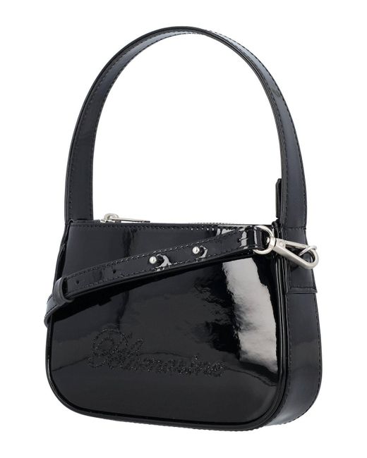 Blumarine Black Logo Embellished Zipped Tote Bag