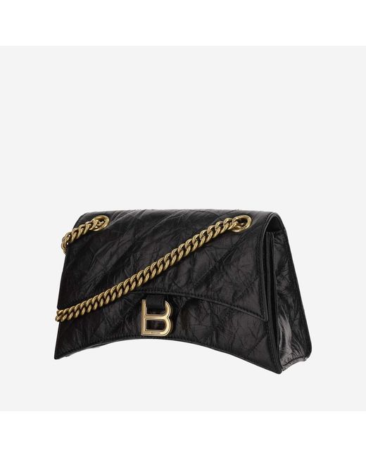 Balenciaga Black Hourglass Shoulder Bag Calfskin