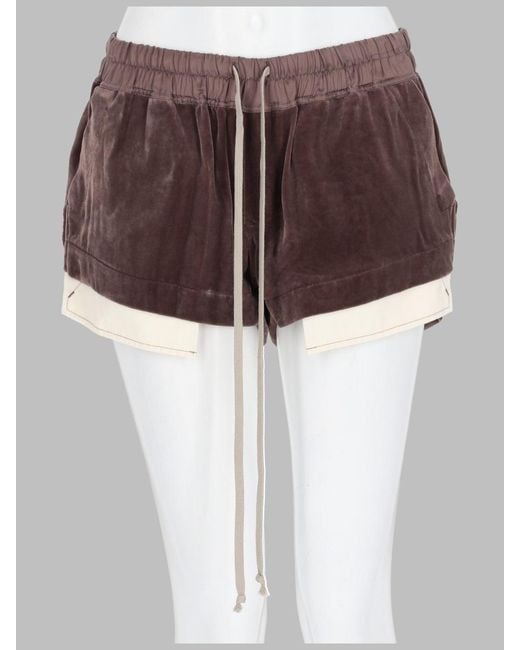 Rick Owens Brown Shorts Fog Boxer Viscose