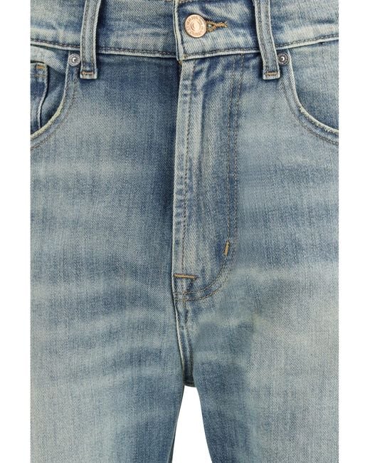 7FOR Blue Easy Straight Jeans Cotton; Elastane for men