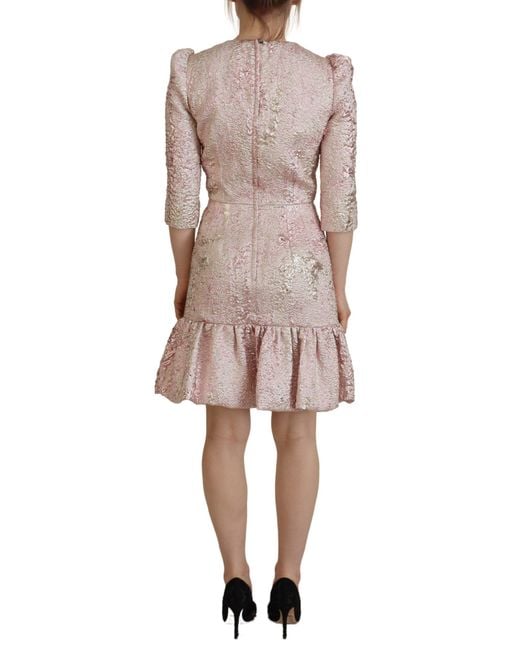Dolce & Gabbana Multicolor Elegant Jacquard Midi Sheath Dress
