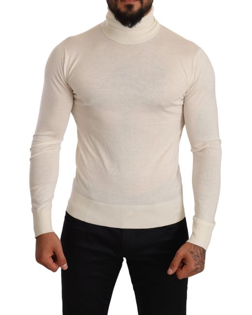 Dolce & Gabbana Natural Cashmere Turtleneck Pullover Sweater Clothing for men