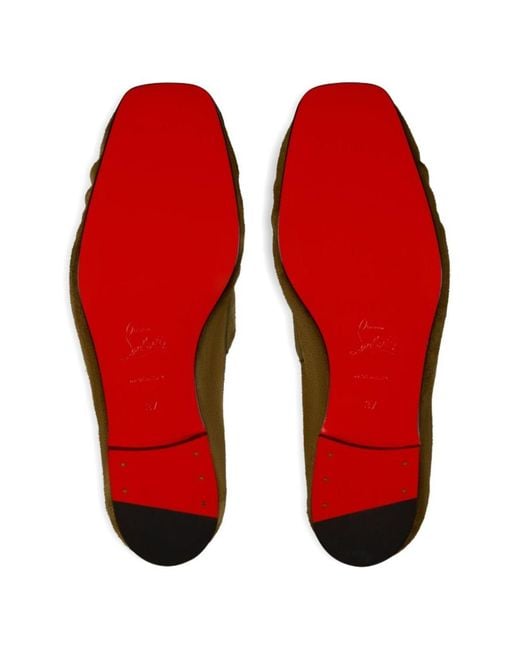 Christian Louboutin Red Flat Shoes Calf Suede
