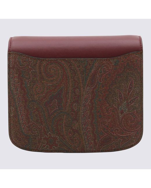 Etro Brown And Multicolour Paisley Essential Medium Shoulder Bag