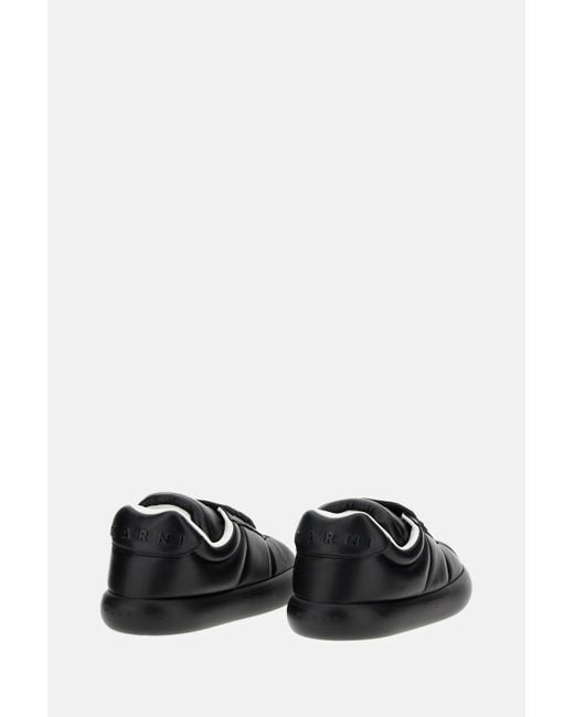 Marni Black Puffy Low-Top Lace-Up Sneakers for men