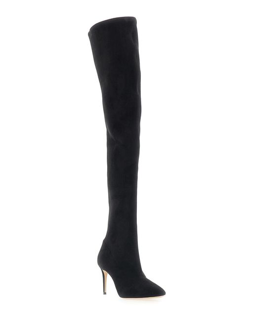 Casadei Black Boots Julia Suede Stretch