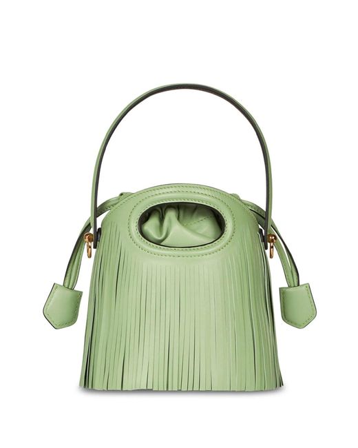 Etro Green Saturno Mini Bag With Fringes