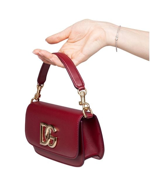Dolce & Gabbana Red 3.5 Calfskin Shoulder Bag