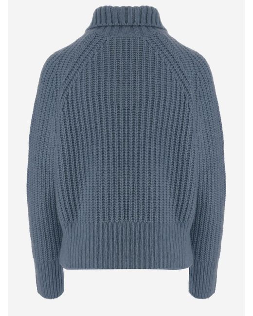 Allude Blue Sweater Cashmere And Silk