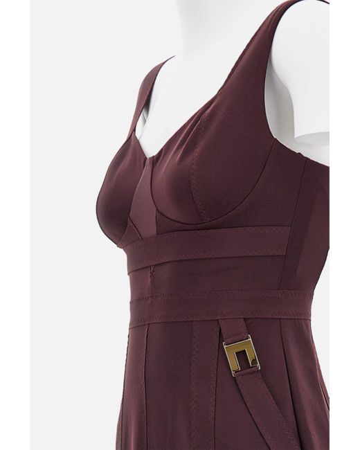 Elisabetta Franchi Purple Midi Dress