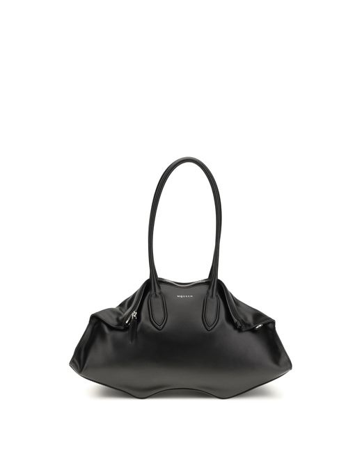 McQueen Black Manta Shoulder Bag Calf Leather Bos Taurus