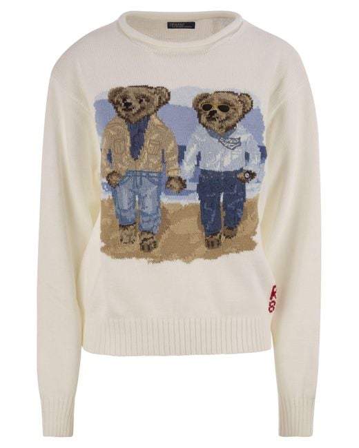 Polo Ralph Lauren Ralph & Ricky Bear Jersey in Blue | Lyst