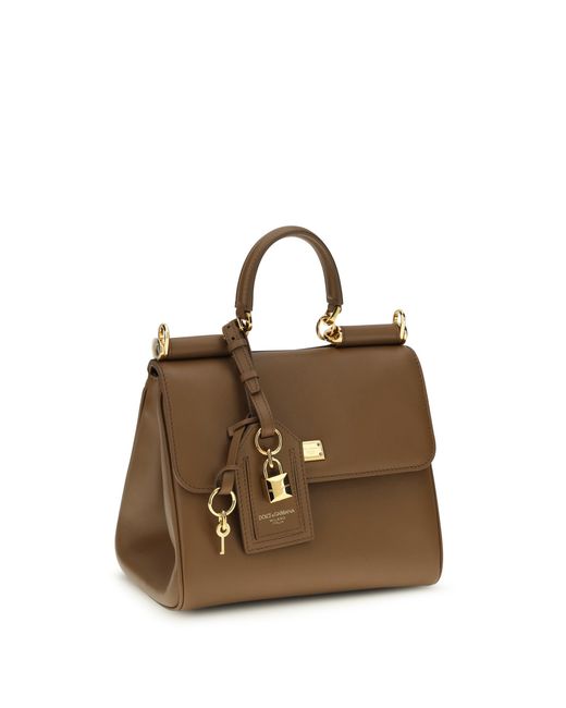 Dolce & Gabbana Metallic Shoulder Bag My Sicily Calf Leather