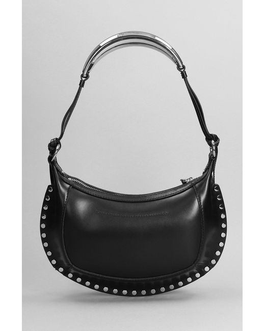 Isabel Marant Oskan Moon Shoulder Bag In Black Leather