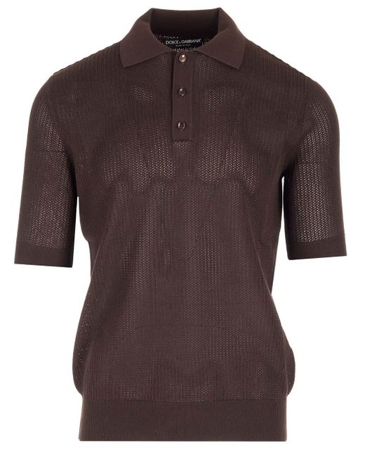 Dolce & Gabbana Polo Shirt in Brown for Men | Lyst