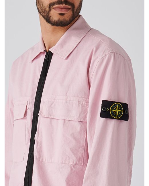 Stone Island Pink Overshirt Shirt for men