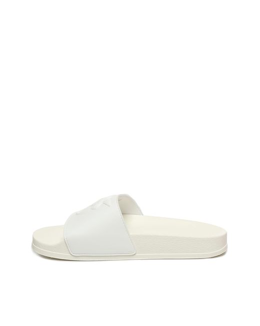 Pinko White Rubber Slide With Logo