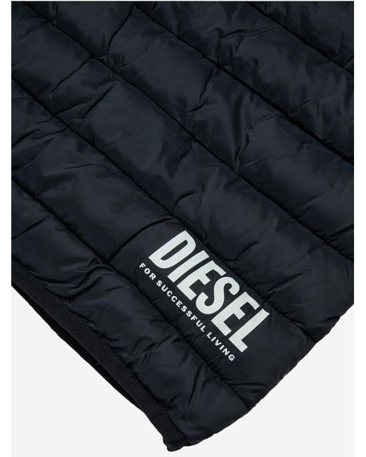 DIESEL Blue Padded Vest With Logo Polyamide Waistcoat & Gilet for men