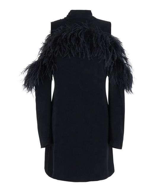 P.A.R.O.S.H. Blue Dress Feathers Polyester