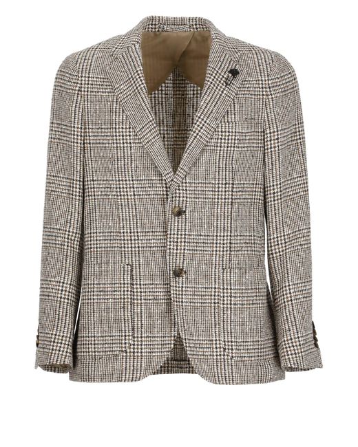 Lardini Gray Linen Jacket for men