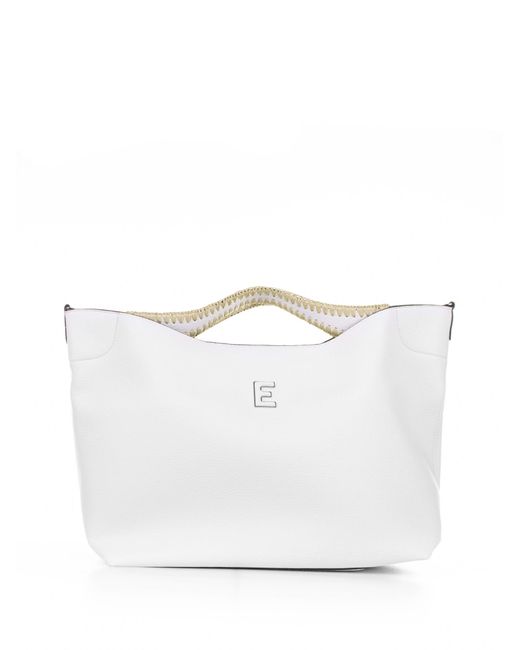 ERMANNO FIRENZE White Rachele Large Leather Handbag